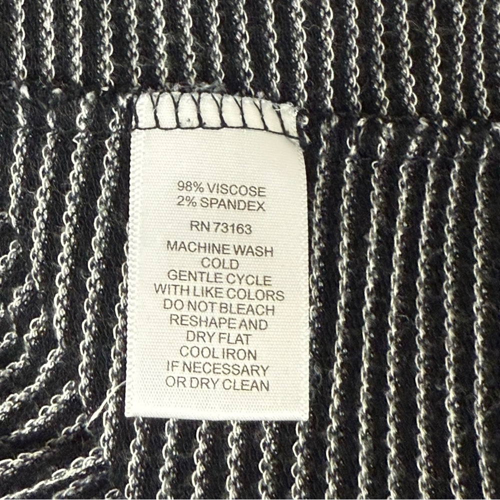 Cable & Gauge Black White Striped Tunic Top XXL Long Sleeve Pockets Casual Class - Picture 6 of 8